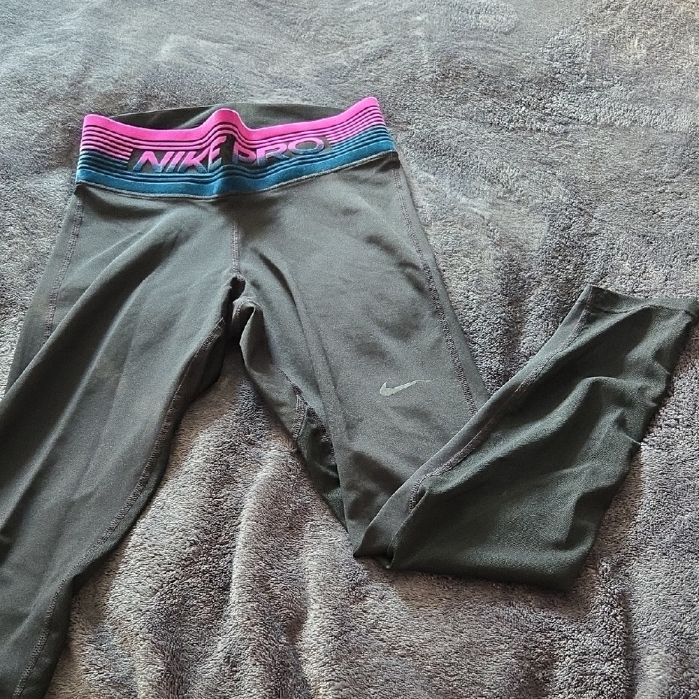 Nike Kids Leggings with Pink and Blue Waistband